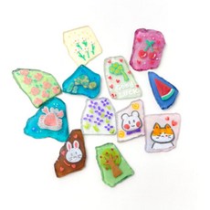 아트박스/에듀팜몰 바다 유리 꾸미기 업사이클링 리사이클링 (L사이즈), 화이트, 1개