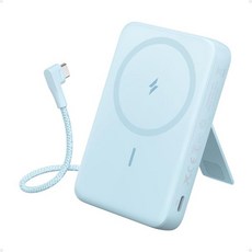 맥세이프 충전기 고속 무선충전 Anker Zolo 마그네틱 파워 뱅크 30W 최대 충전 기능을 갖춘 10 000mAh 무선 휴대용 내장 USB-C 케이블 및 조절식 스탠드가 있, Blue