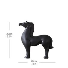 北歐簡約陶瓷馬造型擺件 客廳電視櫃酒櫃玄關裝飾品, HP100小黑馬