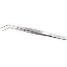 실험용 핀셋 고정밀 겸자 6인치15.2cm 세밀한 각진 점 핀셋 스테인리스 스틸, 6" Angled