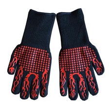 고온 내성 장갑 오븐 바베큐 단열 전자레인지, 아라미드 네이비 블루 레드 토치 x 1개