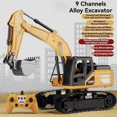 중장비RC 시뮬레이션 굴삭기 2.4G 원격조종 공사차, 옐로우 입문자용, 1개