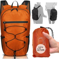 DREI (Palm Size: 5.8 oz (163 g) 접이식 경량 백팩 여행 Sub 백 방수 4.9 gal (15 L) 야외 스포츠 스토리지 포함 마운틴 등산 Eco 그외, 오렌지