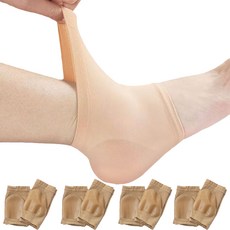 비플로 편안한 발뒤꿈치 보습패드 실리콘 양말, 4세트, 풋스킨