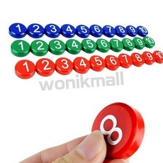 원익몰2 숫자 자석 1-10 칠판자석, 초록