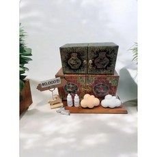 명품 자개 보석함 2종 & 구름 석고 방향제 - 부모님을 위한 프리미엄, 보라, 대형중형2세트, 샤인머스켓