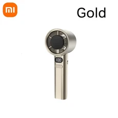 샤오미 5200mAh 아이스 컴프레스 팬 고속 냉각 휴대용 USB 충전식 LED 디지털 디스플레이 여행용 아웃도어, 03 Gold