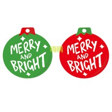 嗨購 卡通彩色耶誕節創意可愛小卡片 耶誕鈴鐺包裝裝飾卡現貨 50個/包, 1個, 紅色（50個/包）;,6*6