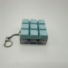 재미있는 귀여운 캐릭터 단색 파스텔 피젯 키보드 버튼 블럭 톡톡 딸깍이 키캡 토이 키링 스트레스해소 커플 열쇠고리, B라이트블루 sps537