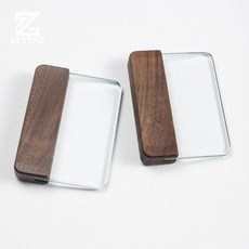 衚桃木玻璃刮板 8mm鋼化玻璃 手工DIY皮革工具 刮膠板 皮革工藝必備, 1個, 胡桃木玻璃刮板 8mm鋼化玻璃手工DIY