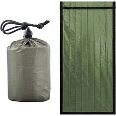 2pcs 비상 침낭 포켓 사이즈 84X36 생존 캠핑 하이킹용 방수 휴대용 보온, Green