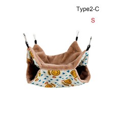 플러시 햄스터 해먹 작은 동물 더블 레이어 침낭 둥지 애완 쥐 다람쥐 케이지 하우스, S, Type2 C