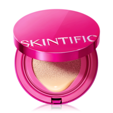 SKINTIFIC 絲緞光澤白氣墊 無瑕持妝金氣墊 柔霧控油藍氣墊 遮瑕氣墊粉餅粉底液, 1個, 粉氣墊-00N（自然瓷白色）