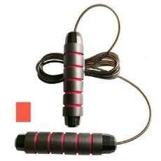 負重訓練跳繩 鋼絲運動繩 可調節長度, 紅黑 (負重款 可拆卸), 1個