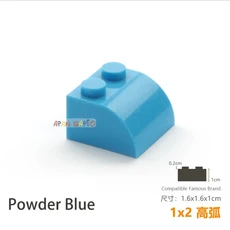 20 개/몫 DIY 블록 빌딩 벽돌 Radian 1X2 교육 조립 건설 완구 어린이를위한 크기 호환 브랜드, 01 Powder Blue