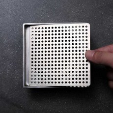 스테인레스 하수구 덮개 사각 트랩 거름망 80mm 식당, 정사각형바닥배수구6cm구멍직경3mm, 1개