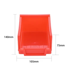 5pcs 쌓을 수있는 스토리지 상자 도구 부품 조직 교수형 플라스틱 상자 빨간색 노란색 파란색 110/190/270m, 04 Red B
