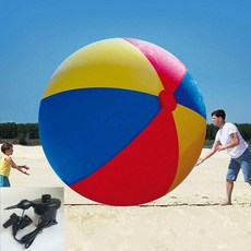 대형 에어볼 행사용 튜브공 운동회 축구공 원형 투명 공기펌프 두꺼운 야외 워크샵 체육 풍선 볼링핀 비치볼, 1개, 레드 옐로우 블루 두꺼운 볼 L, 1mm
