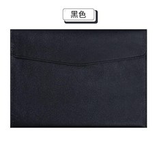 A4 檔案夾 PU 皮革 辦公收納袋, 1個, 黑色 A4文件袋, 黑色