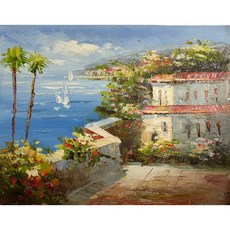 戊辰美學 風景小圖畫 桌上居家擺飾, 畫布3(美麗的白與藍)