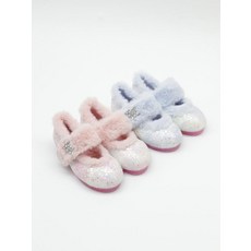 여아 논꽃 보석 털 LED 구두 123243