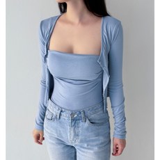 우아글로벌 캡 셔링 나시 가디건 투피스