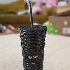Ait Michael 스터드 텀블러, 블랙, 2개, 710ml