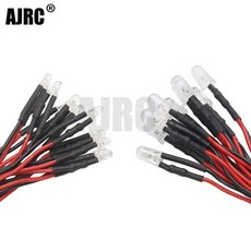 10pcs 3mm 3v-12v Led 빛 빨간색 흰색 노란색 1/10 Rc 크롤러 자동차 Traxxas G63 축 Scx10 D90 Rgt Hsp Yi, 04 3MM Red 10pcs