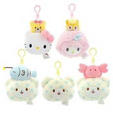 桃園出貨ing kitty正品毛毯熊天綫魚螃蟹頭型公仔pianno羊玩偶掛件 PMTJ, 20釐米天線魚寶寶毛毯熊公仔,正版授權 有鐳射標, 1個
