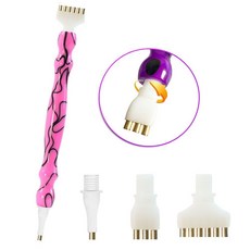 優選熱賣 鑽石畵塑料螺紋點鑽筆 新款螺紋筆頭5D點鑽頭DIY鑽石繡工具套裝, A黑粉, 1個