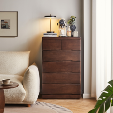 에코소라노 원목 오단 서랍 캐비닛 현대 미니멀 침실 거실 수납장, 월넛RF-1921-W-A
