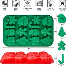 크리스마스 실리콘 초콜릿 금형 케이크 토퍼 작은 베이킹 산타 클로스 눈사람 트리 진저 브레드 Xams, 01 1pcs randomcolor