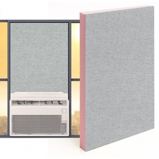 창문형에어컨 가림막 창문가리개 아이소핑크 단열재 간편설치 맞춤제작, 베이직 그레이