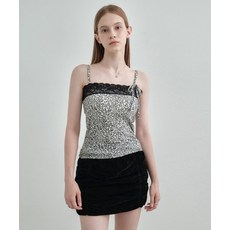 (MD PICK) 몽돌 MONGDOL 레오파드 레이스 스트랩 슬리브리스 화이트 MDTS085WHITE 101928