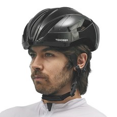 톰디어 고스트 에어로 후미등 자전거 헬멧, 블랙, 1개