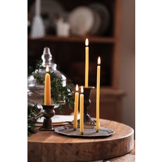 아카 밀랍 캔들 3종 크리스마스 소품 인테리어 촛불 양초 우드 받침대 세트 캔들홀더, 슬림 몽땅 10개 set + 우드 받침대