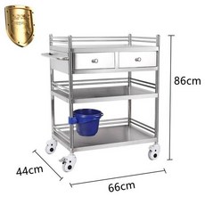 다용도 운반카트 스텐 수납함 미용실 트롤리 카트 이동식 웨건, 공식 표준, 0x0x0cm, 5_304스테인리스스틸 호화 이중 서