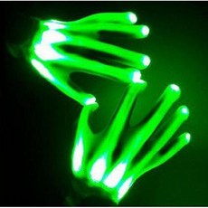 야광 글러브 LED 장갑 네온조명 파티 소품, 그린