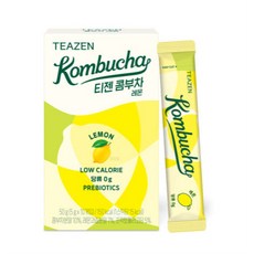 TEAZEN 康普茶檸檬口味 5g * 10入 BTS田柾國同款 酵素飲 0糖低卡 Vegan 低卡代謝茶, 1個, 檸檬口味 2027/07/21