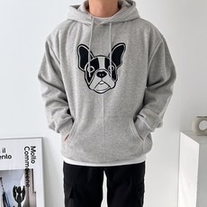 Better Than Now 男女通用 寬鬆版型 鬥牛犬刺繡 刷毛 帽T