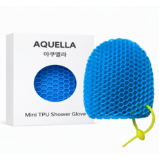 아쿠엘라 TPU 벌집 프리미엄 샤워 글러브 친환경 저자극 부드러운 각질관리 빠른건조 반영구사용 목욕타올, 1개, 1개입, 미니 블루