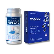 Isbjorn挪威北極熊保健專家頂級深海魚油膠囊一瓶 Medox藍莓花青素膠囊一盒 (120顆/瓶 30顆/盒) Omega-3 花青素, 1套, 150顆