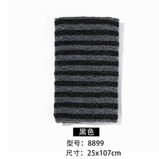 日本強力去汙砂拉背巾 長條雙麵搓澡巾, 黑色, 1個, 1個裝