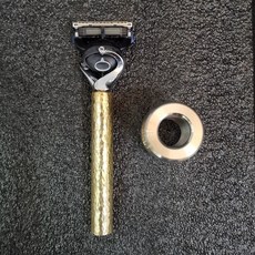 면도기 수제 황동 인체공학적, C타입 황동면도기+스테인리스스틸 베이스, 1개, 1L