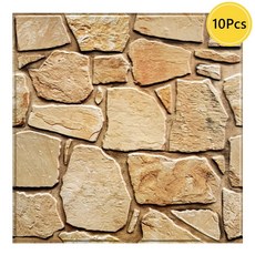 자체 접착식 3D 벽 인조 스티커 0 타일 개 장식 돌 패널, Brown 0 sheets