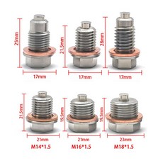 M14 x 1 5 M12 M16 M18 M20 자기 스테인레스 스틸 오일 드레인 플러그 구리 가스켓이있는 섬프 너트 볼트 최신, M12X1.5, 1개