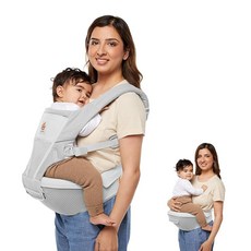 에르고베이비 알타 2-in-1 힙시트 및 - 4-48개월용 올 포지션 메시 (12 lbs 45 lbs), Pearl Grey, Alta Hip Seat, Pearl Grey