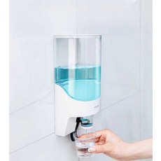 가정용 가글디스펜서 흰색 홀더 화이트 구취 구강청결제 벽걸이 투명, 2개입 투명검정