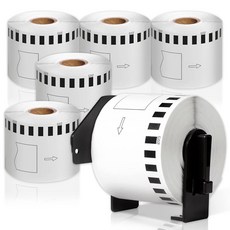 컬러와이어링 4인치 6인치 대형 화이트 DK 용지 주소 1프레임 라벨 다이컷 1110NWB QL 152MM 1241 102MM 4롤 1100 프린터 호환됩니다, 2.4 in x 100 ft, Continuous length el 6 rolls
