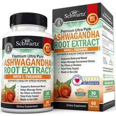 Bioschwartz 優質超純南非醉茄根提取物 含 L-茶氨酸素食帽, 60入, 1個